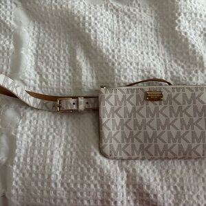 Michael Kors Beige Monogram Belt Bag
